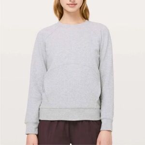 Lululemon Catch A Moment Crew Heathered Core Sweatshirt Light Grey Size 6